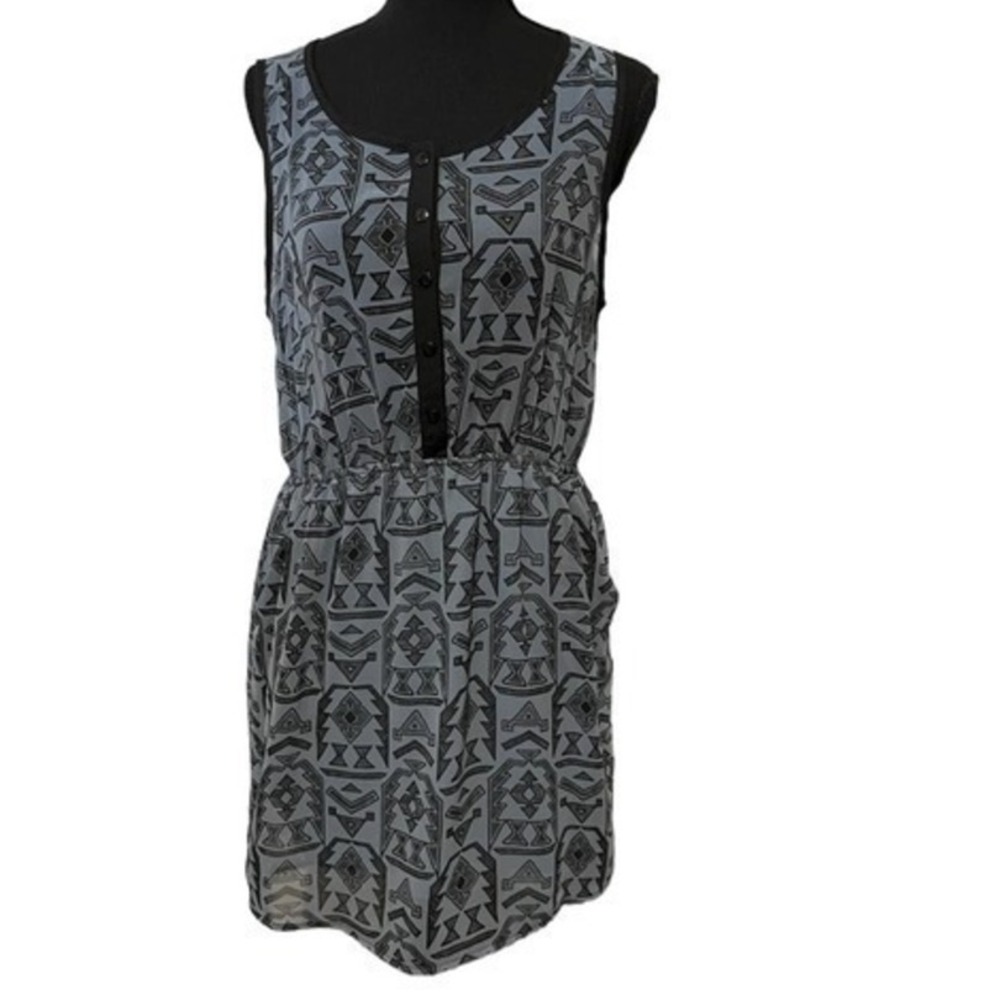 SWEET RAIN Sleeveless Button Front Cinch Waist Hi-Lo Summer Dress L Party Picnic